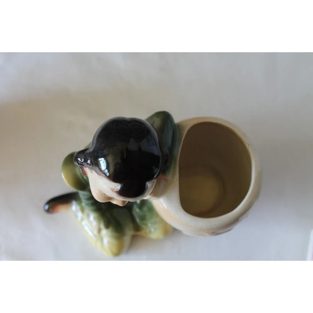 Vintage Royal Copley Art Pottery Asian Girl Planter Chinese Oriental Vase 1950's